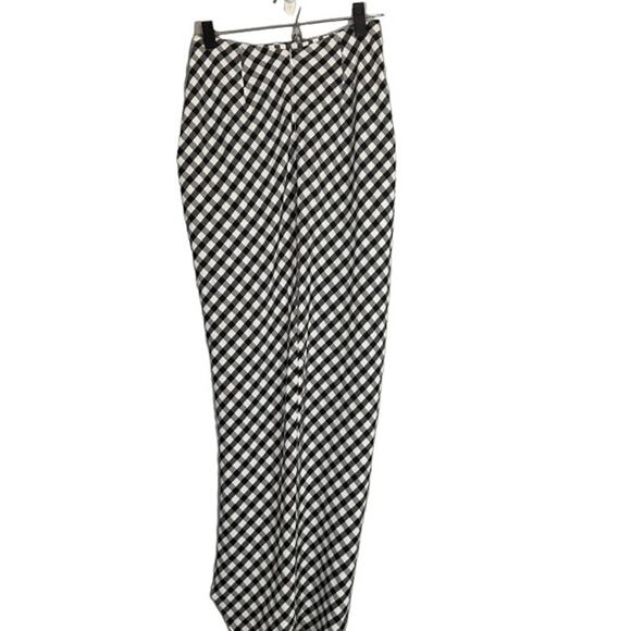 Rumer Black & White Checked Plaid High Front Slit Bisou Maxi Skirt Women Sz S - Picture 2 of 12